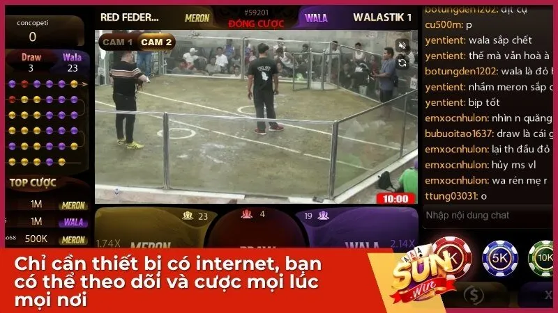 Chỉ cần thiết bị có internet, bạn có thể theo dõi và cược mọi lúc mọi nơi